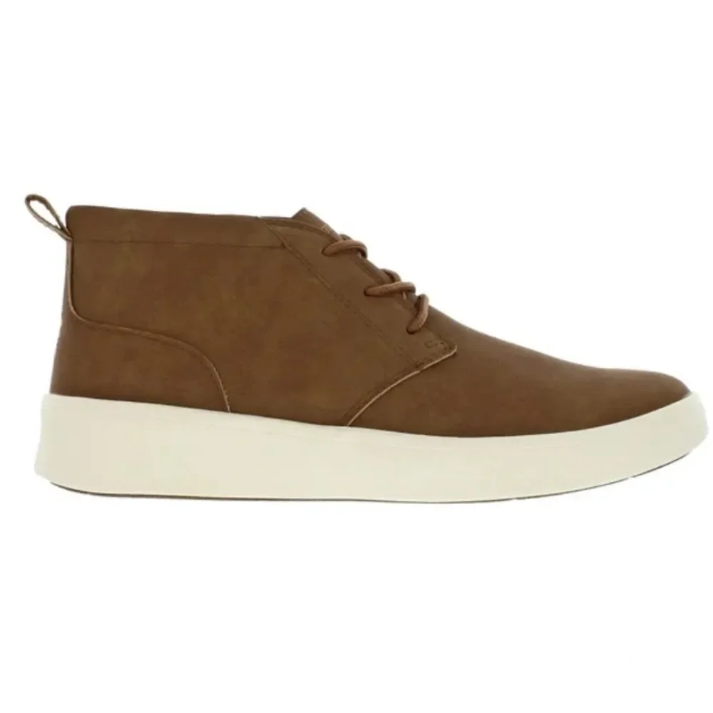 IZOD Men's Palmer PU Leather Chukka Boots Memory Foam Brown Size 11 NIB